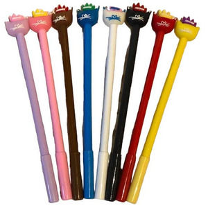 Freedom BTS Black Gel Roller Ball Ink Pen 8 pc Set (0.5mm tip) + Pencil Pouch